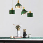 Retro hanglamp groen glas voor eetkamer