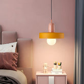 Kleine kroonluchter slaapkamer oranje glazen lamp