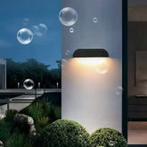 Wandlamp buiten zwart LED met halfrond stenen ontwerp