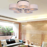 Moderne plafondlamp wit meerdere ronde lampen