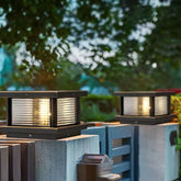 Sokkellampen voor buiten zwarte vierkante glas