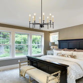 Kroonluchter slaapkamer in moderne zwartgouden