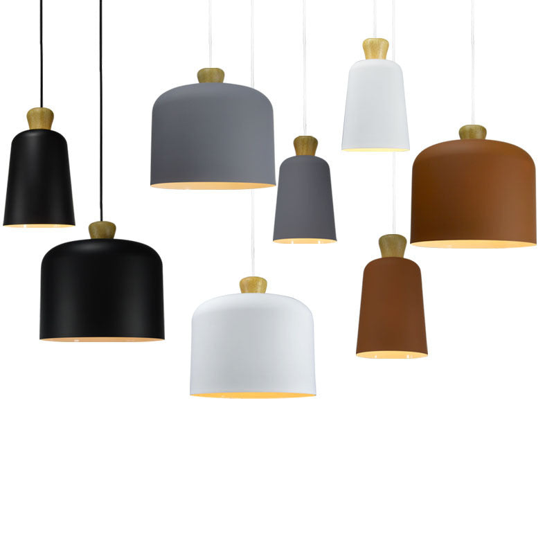 Neutrale hanglamp voor de eetkamer cilindervormige kap