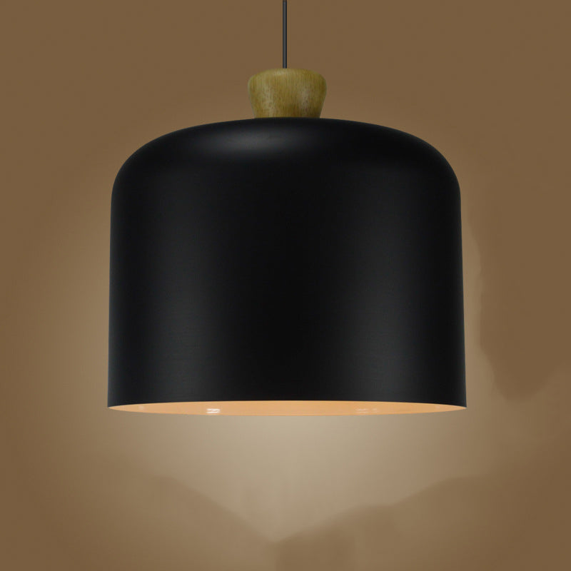 Neutrale hanglamp voor de eetkamer cilindervormige kap
