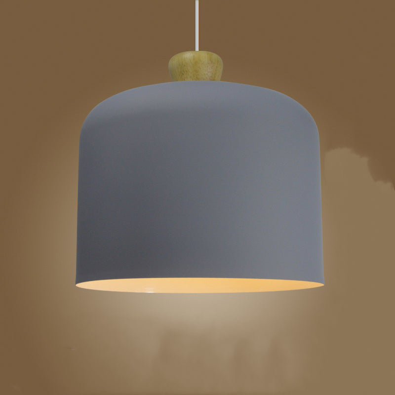 Neutrale hanglamp voor de eetkamer cilindervormige kap