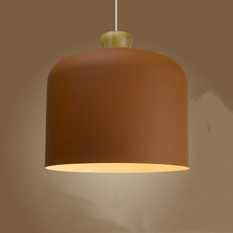 Neutrale hanglamp voor de eetkamer cilindervormige kap