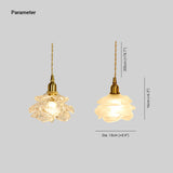 Glazen hanglamp met bloemvorm in gouden kleurr