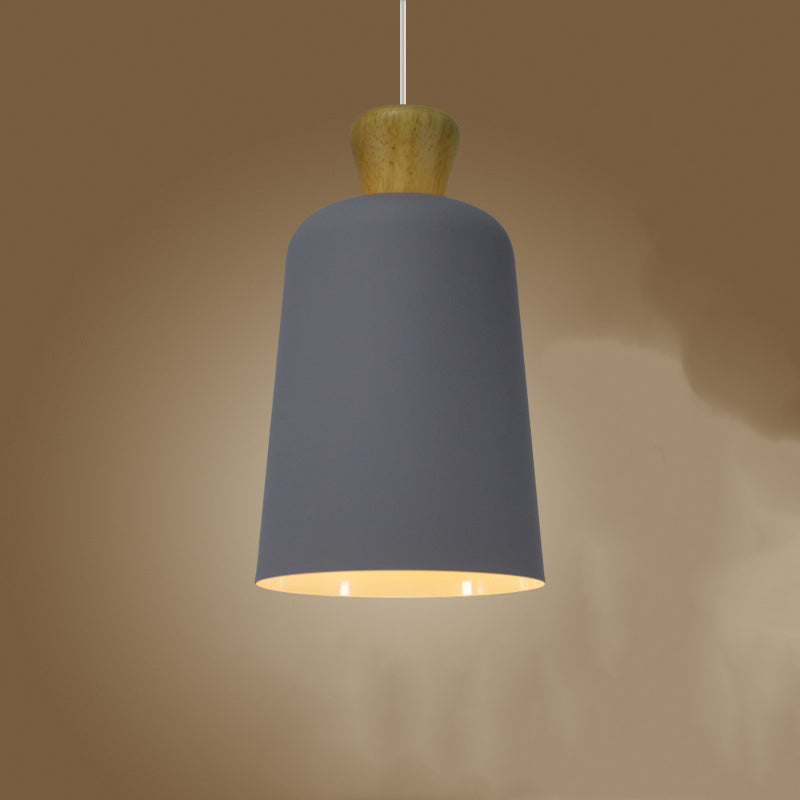 Neutrale hanglamp voor de eetkamer cilindervormige kap