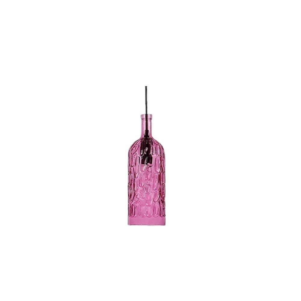 Hanglamp met gekleurde glazen flessen
