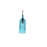 Hanglamp met gekleurde glazen flessen