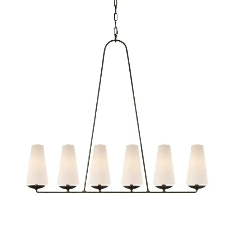 Hwoonkamer kroonluchter met witte kap en ketting