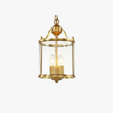 Hanglamp met goud in glazen lantaarnvorm