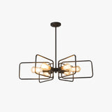 Industrieel hanglamp zwart met geometrisch frame