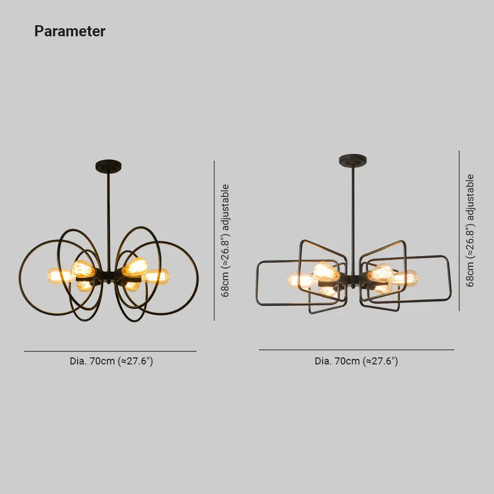 Industrieel hanglamp zwart met geometrisch frame