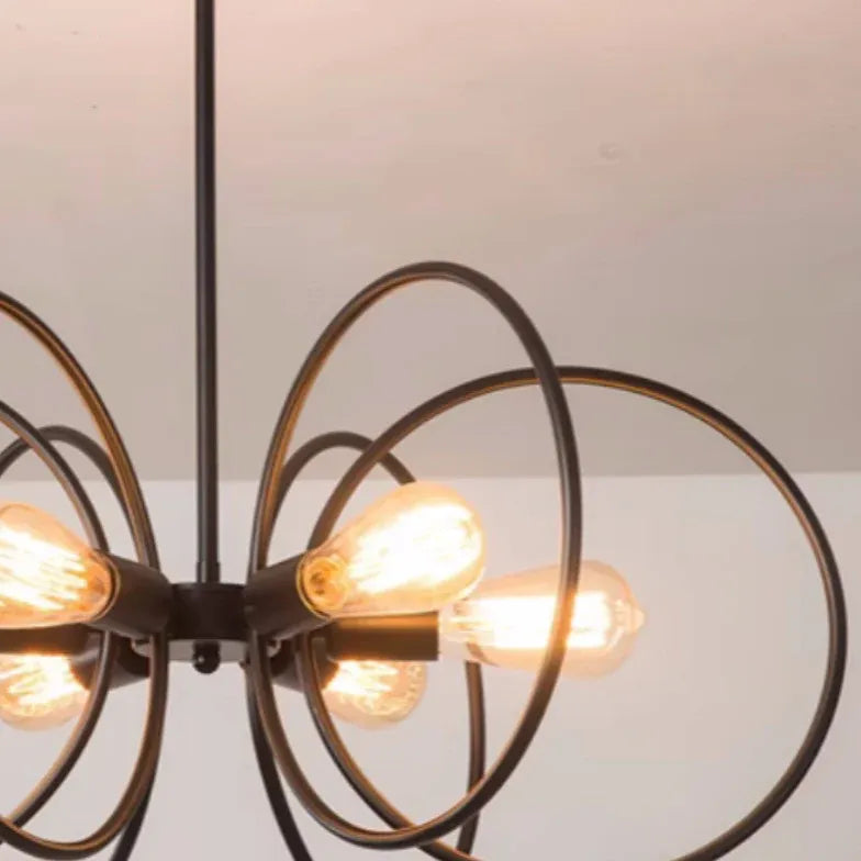 Industrieel hanglamp zwart met geometrisch frame