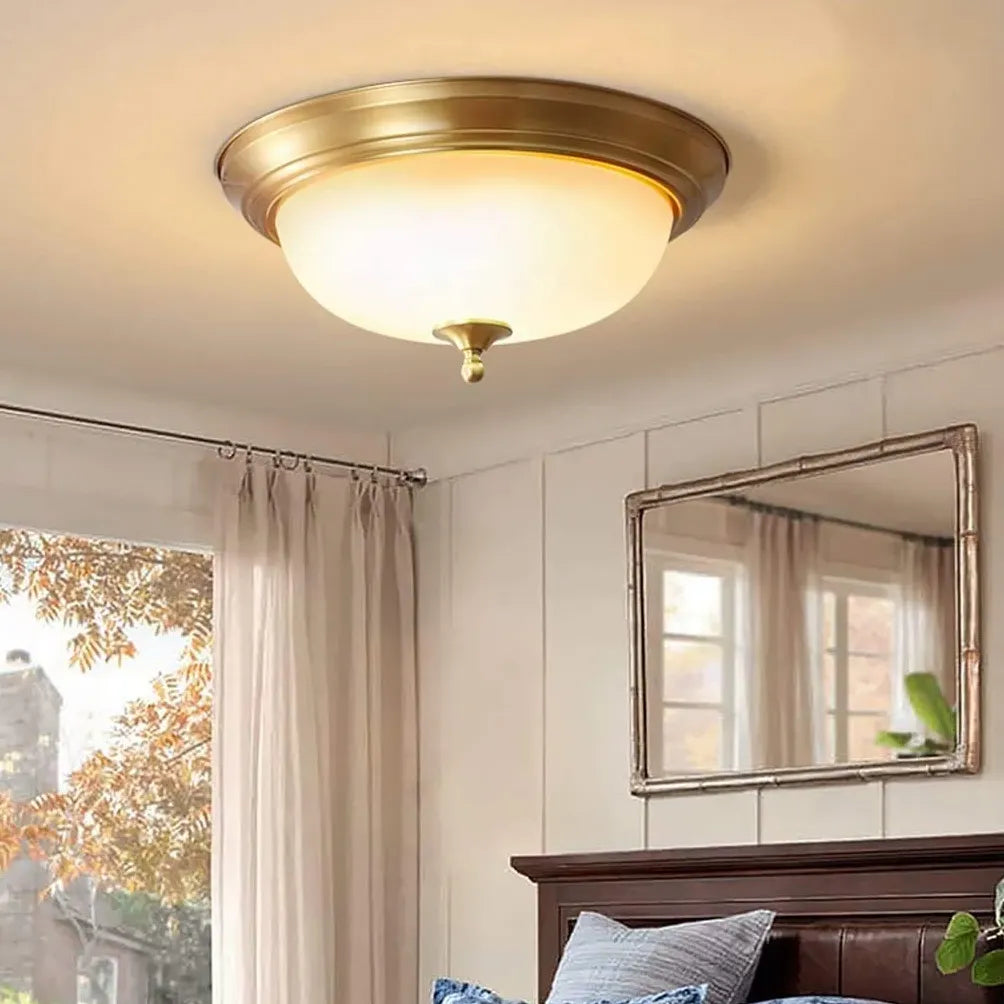 Plafondlamp messing goud in retro stijl
