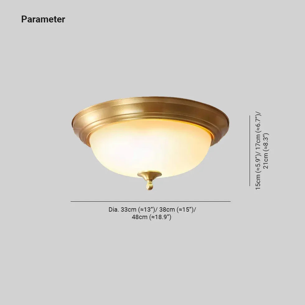 Plafondlamp messing goud in retro stijl