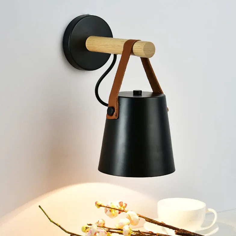 Wandlamp slaapkamer wit moderne houten stijl
