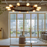Industriele zwarte hanglamp met retro ijzeren ring