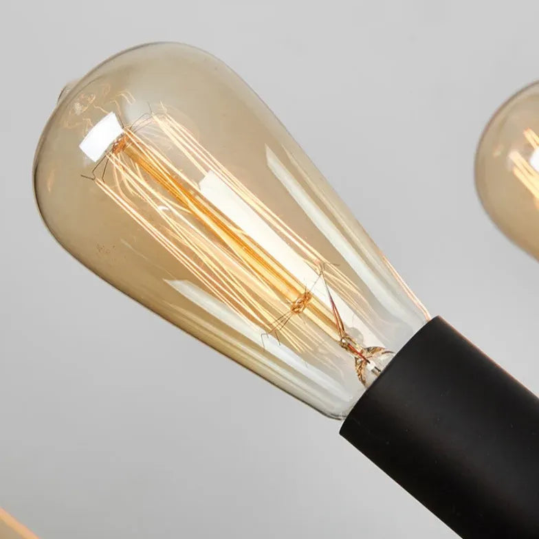 Industriele zwarte hanglamp met retro ijzeren ring