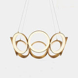 Hanglamp led gouden meerdere ringen woonkamer