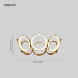 Hanglamp led gouden meerdere ringen woonkamer