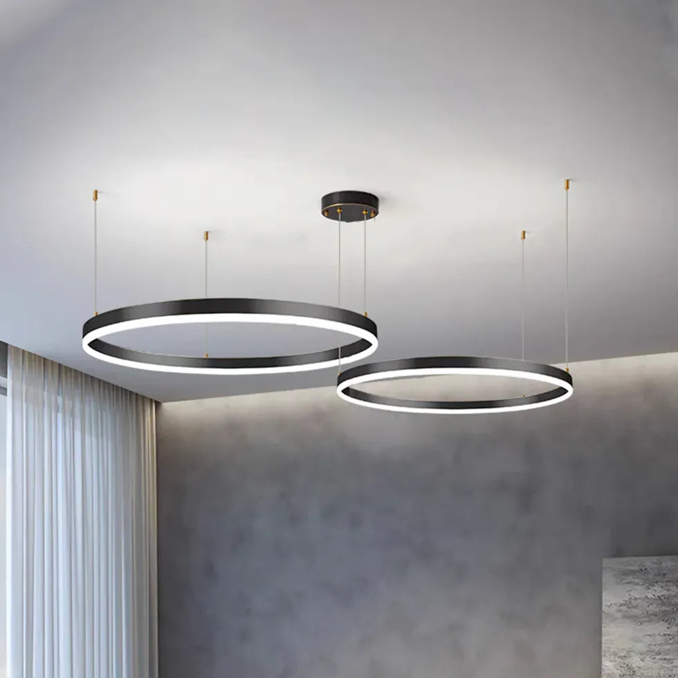 Plafondlamp rond goud meerdere lampen woonkamer