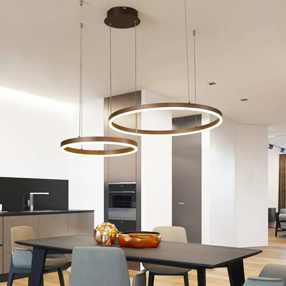 Plafondlamp rond goud meerdere lampen woonkamer