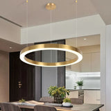 Led lamp rond gouden woonkamer