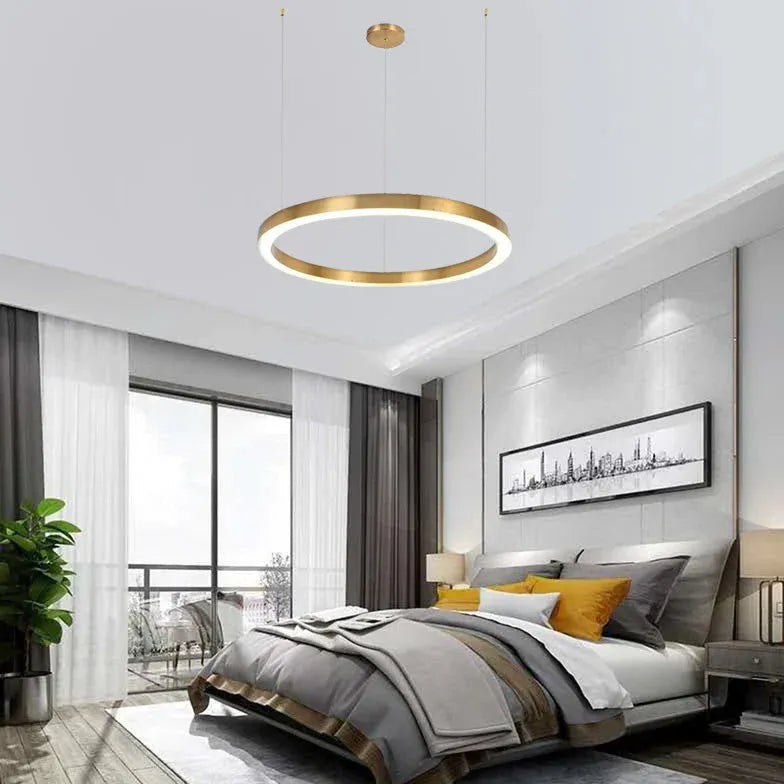 Led lamp rond gouden woonkamer