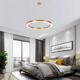 Led lamp rond gouden woonkamer