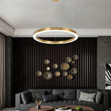 Led lamp rond gouden woonkamer