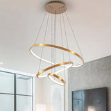 Hanglamp led ring goud met afstandsbediening dimbaar