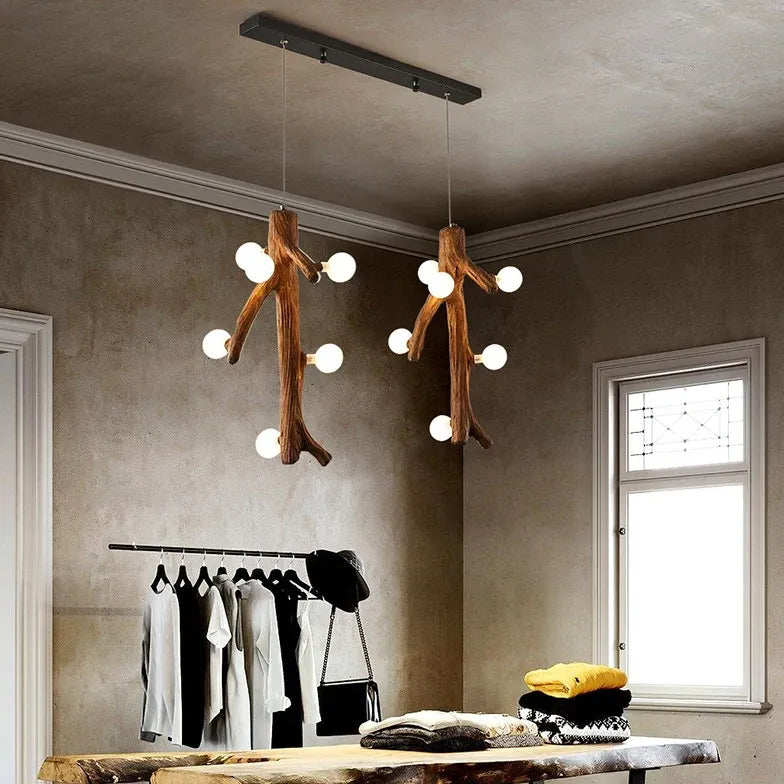 Eettafel hanglamp design in takkenvorm
