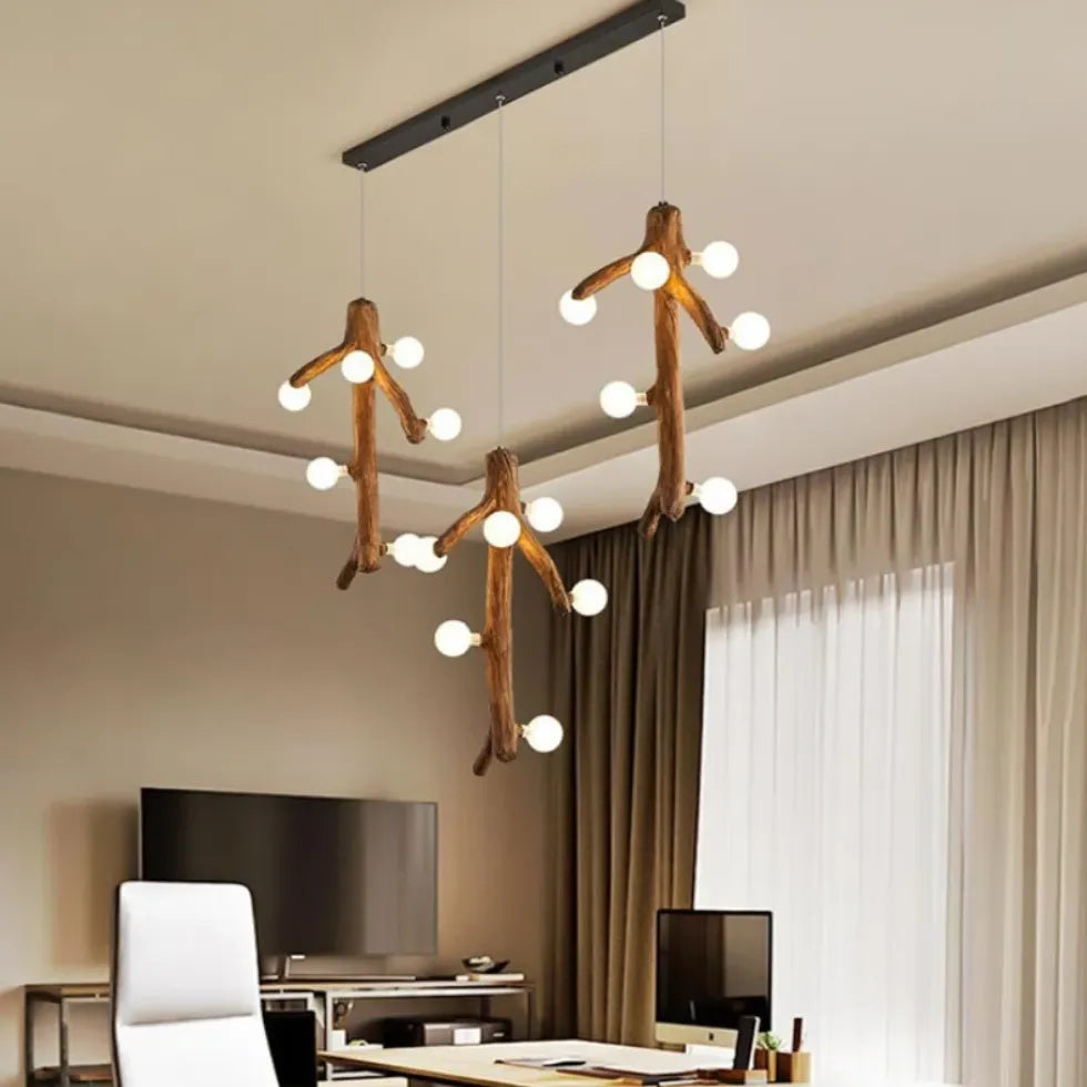Eettafel hanglamp design in takkenvorm