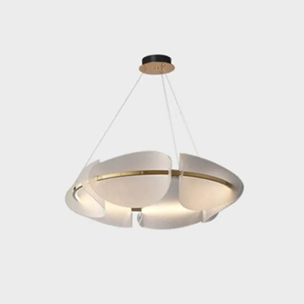 Hanglamp rond wit segment ontwerp woonkamer