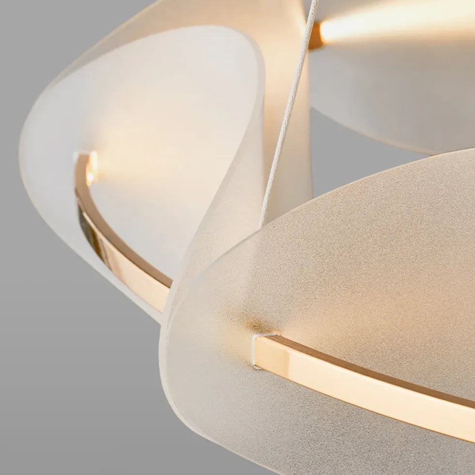 Hanglamp rond wit segment ontwerp woonkamer