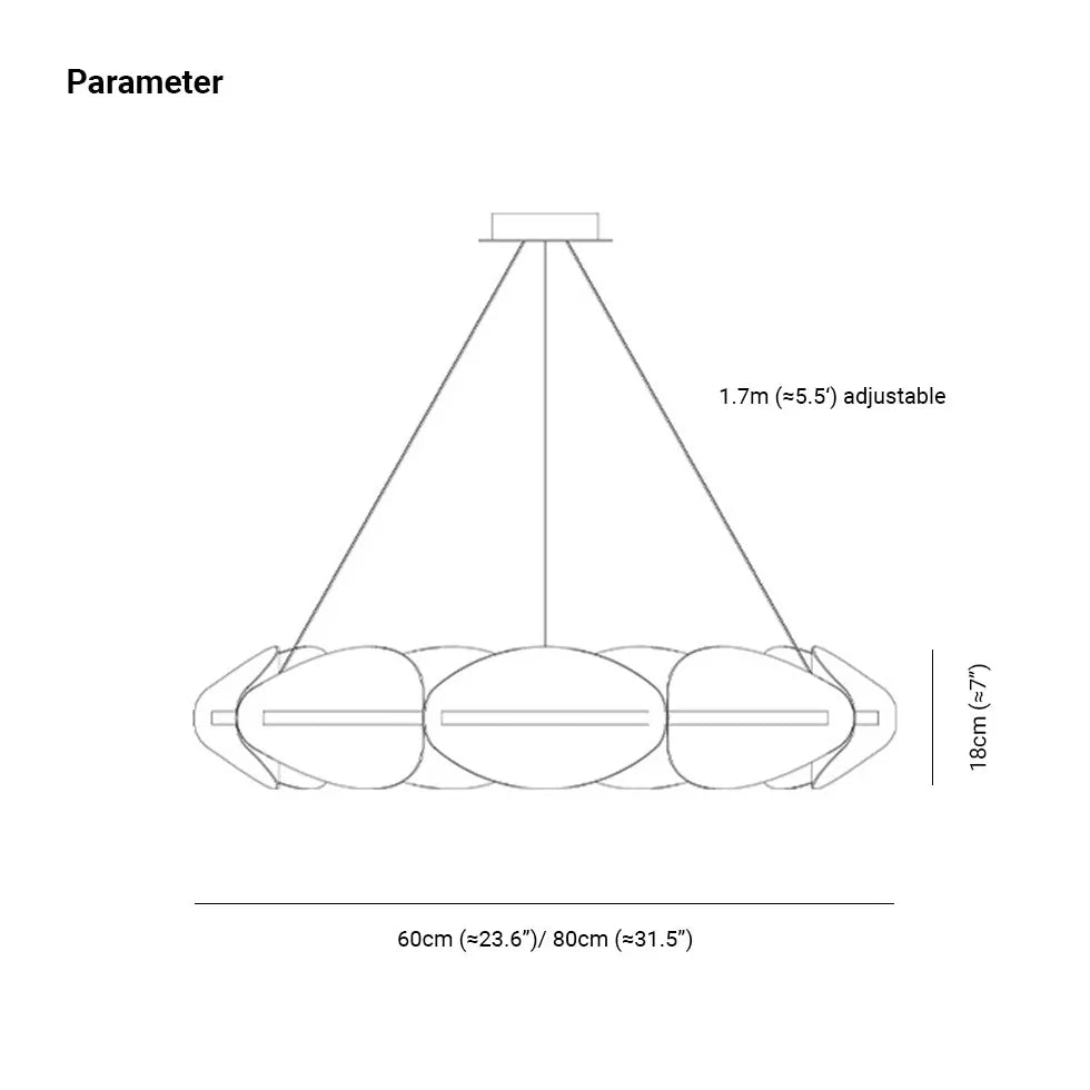 Hanglamp rond wit segment ontwerp woonkamer