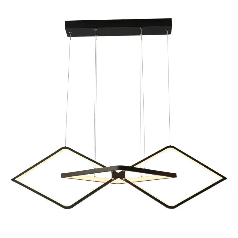 Design hanglamp led zwarte diamantvormige frame