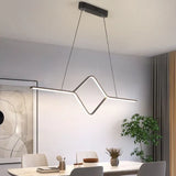 Dimbare led hanglamp zwarte geometrische lijnen ontwerp