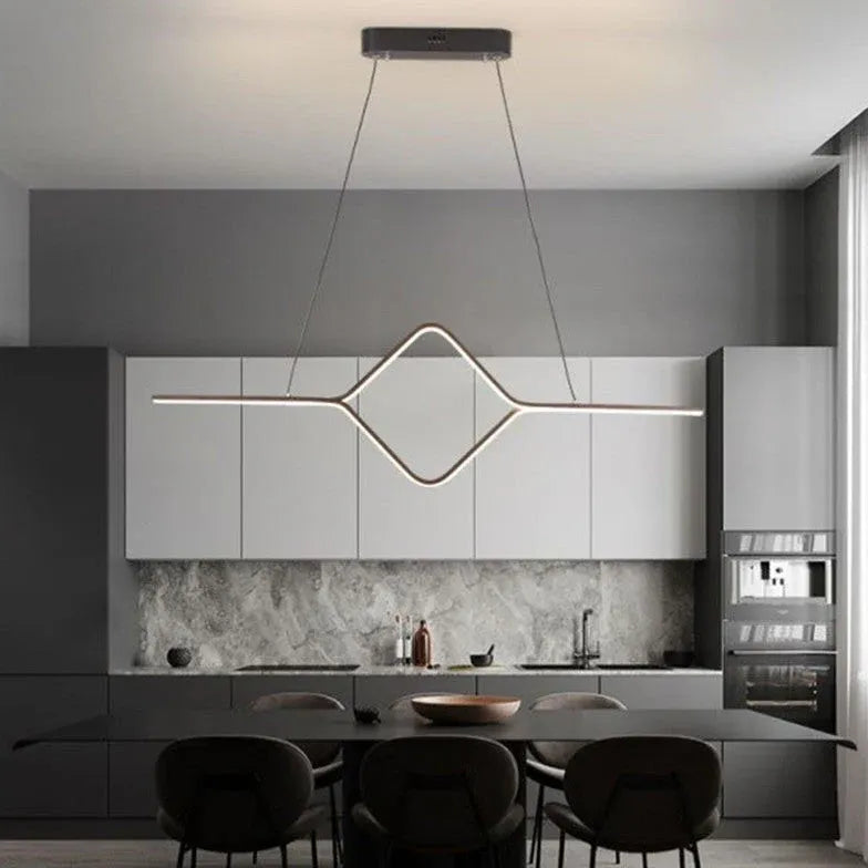 Dimbare led hanglamp zwarte geometrische lijnen ontwerp