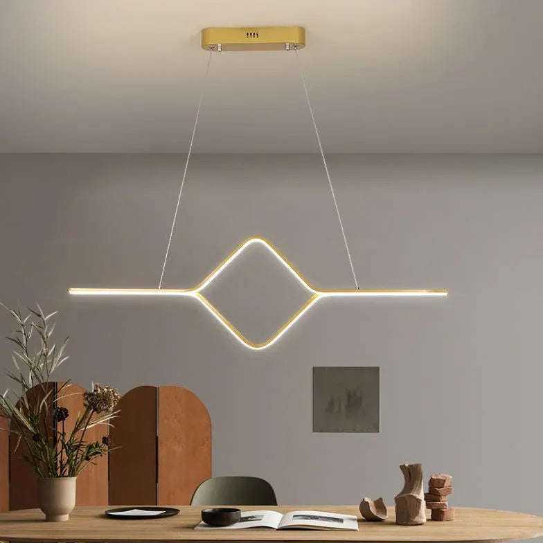 Dimbare led hanglamp zwarte geometrische lijnen ontwerp