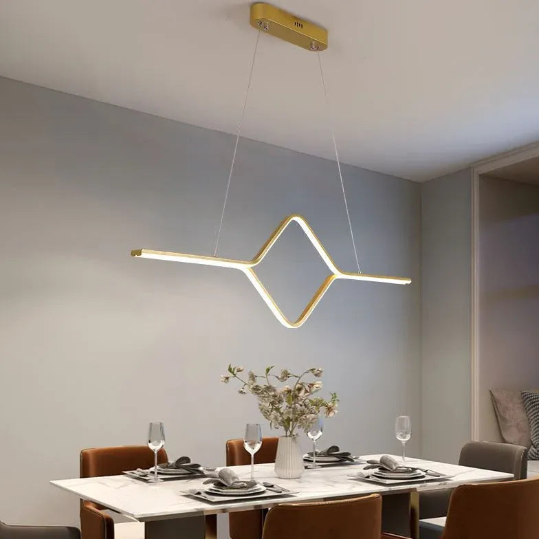 Dimbare led hanglamp zwarte geometrische lijnen ontwerp