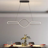 Dimbare led hanglamp eettafel gebogen lijnontwerp
