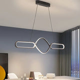 Dimbare led hanglamp eettafel gebogen lijnontwerp