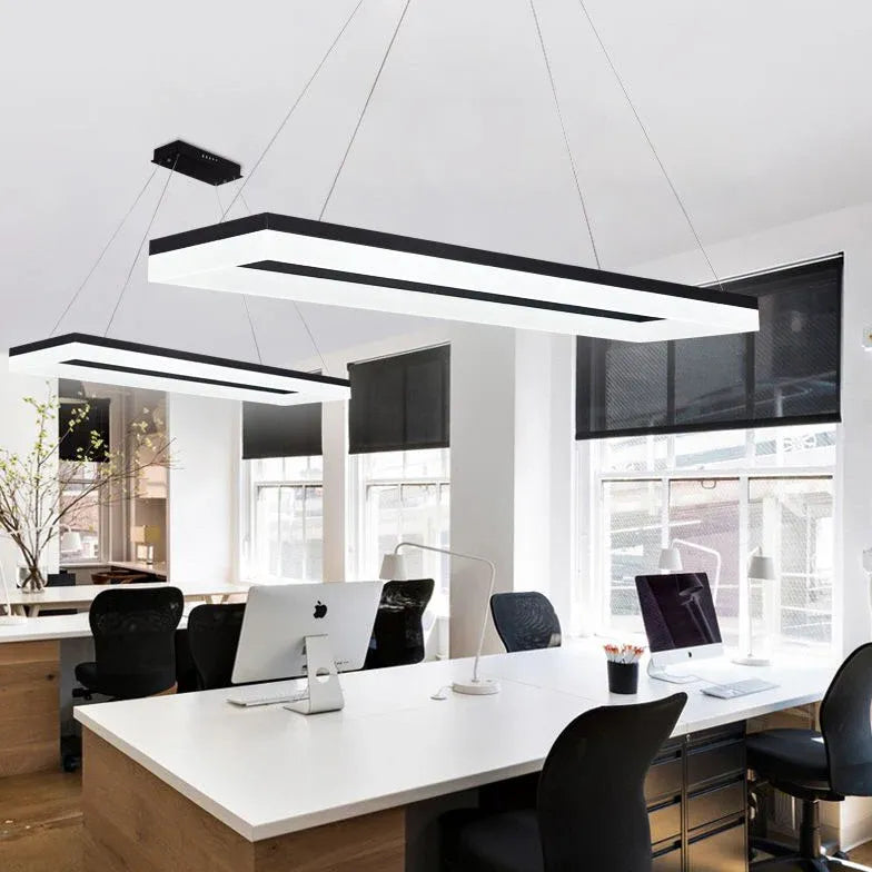 Hanglamp werkkamer zwarte rechthoekige led