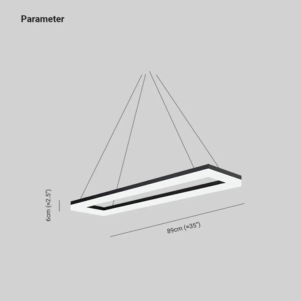 Hanglamp werkkamer zwarte rechthoekige led