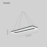 Hanglamp werkkamer zwarte rechthoekige led