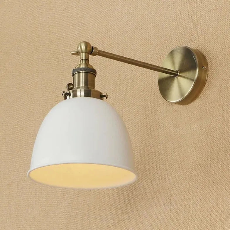 Vintage wandlamp industrieel in wit met dimfunctie