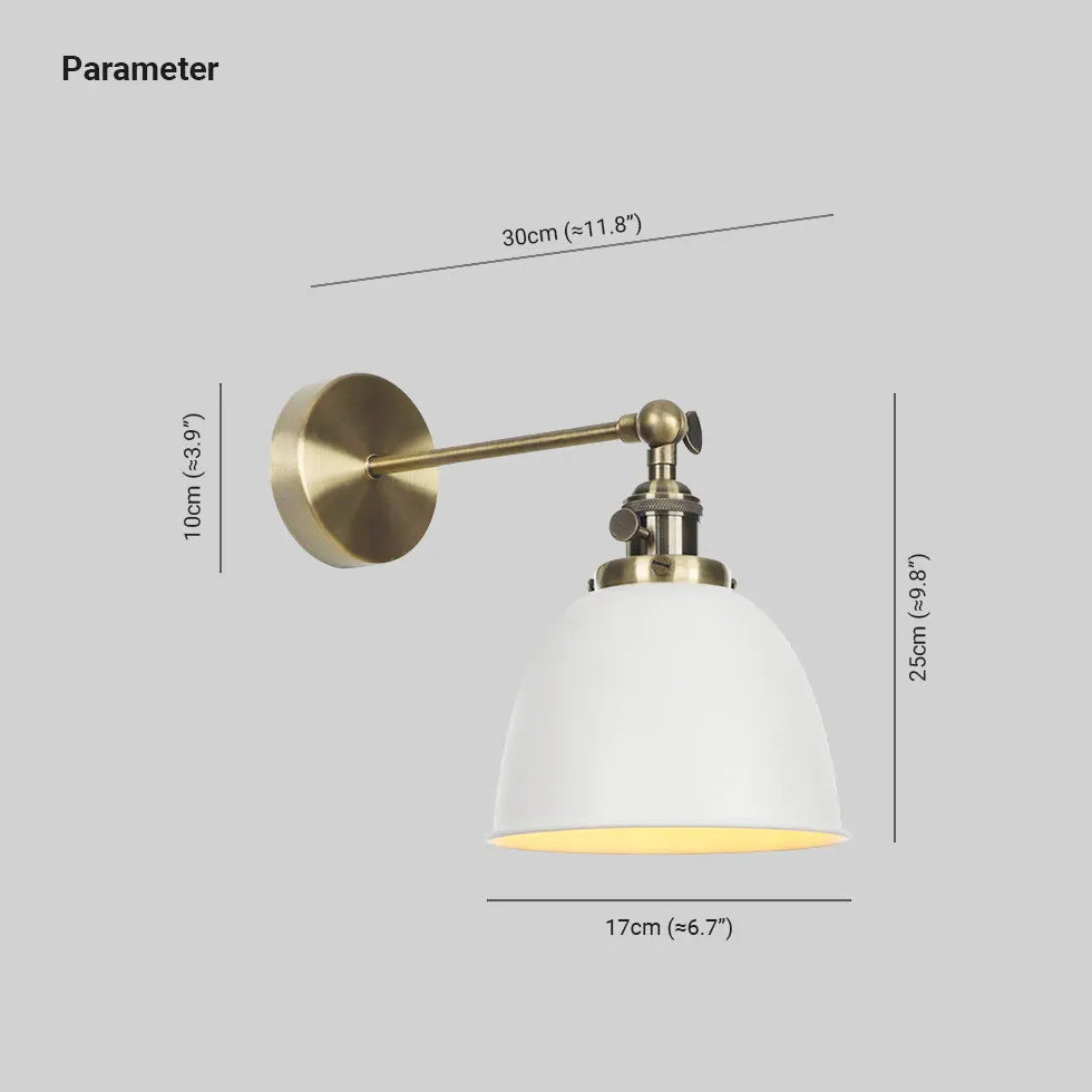 Vintage wandlamp industrieel in wit met dimfunctie
